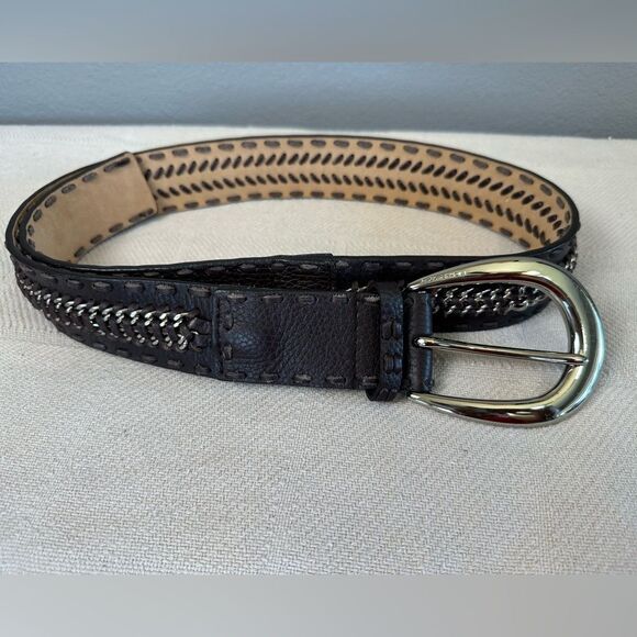 Michael Kors Braided Leather Chain Statement Belt Brown BOHO Size M - Picture 1 of 11